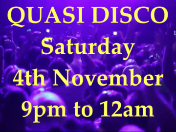Quasi disco event promo slide