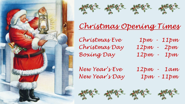 Christmas and New Year Opening Times Promo Slide