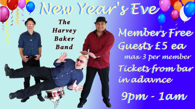 Harvey Baker Band New Year's Eve event slide