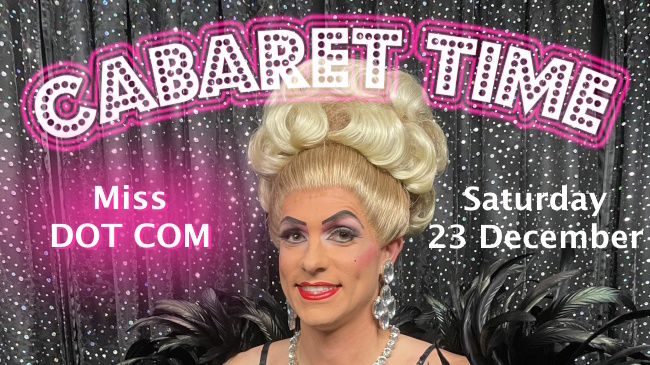 Miss DOT COM drag cabaret promo slide