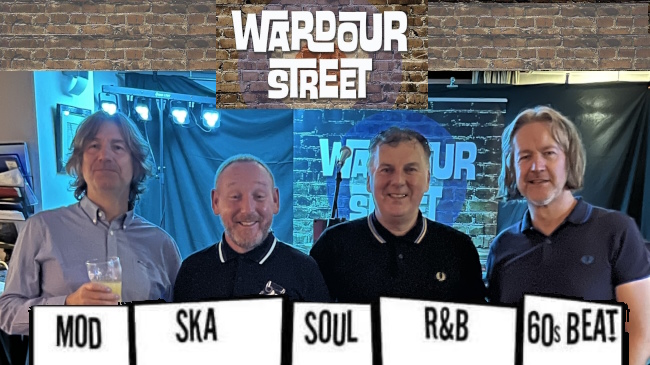 Wardour Street band slide with Music Genres Mod, Ska, Soul, R&B, 60s Beat