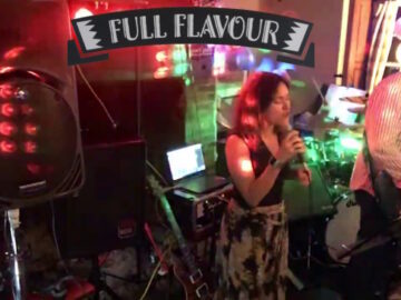 Full Flavour 5 piece band promo slide showing them while performing.
