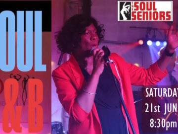 Soul Seniors example female vocalist and 21st June 8:30pm caption