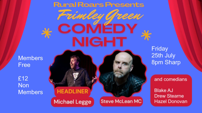 Comedy Club night July 2025 promo slide