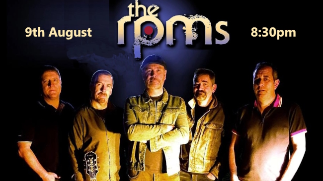 The RPMs, 5-piece band, AUG 2025 promo slide