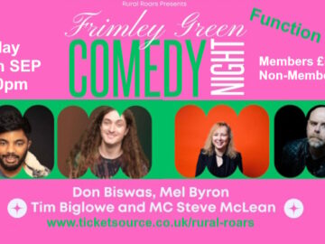 Promotion for Comedy Club event in the Function Hall 12th September 2025