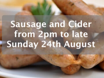 Promotion of Sunday 24 August 2025 Sausage and Cider event
