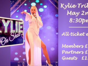Slide promoting May 2nd 2026 Kylie Minogue tribute act 'Kylie on Show' at the Club with ticket prices