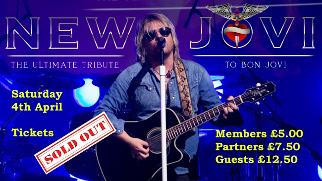 Promotion for Bon Jovi tribute act by New Jovi 4th April 2026 now Sold Out
