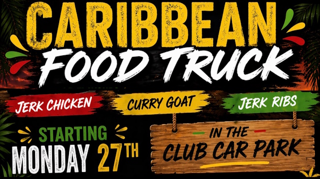 Poster for Caribbean Food Truck from 27th April