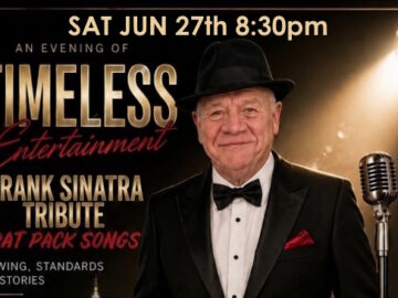 Promo poster for Frank Sinatra tribute performance on June 27th