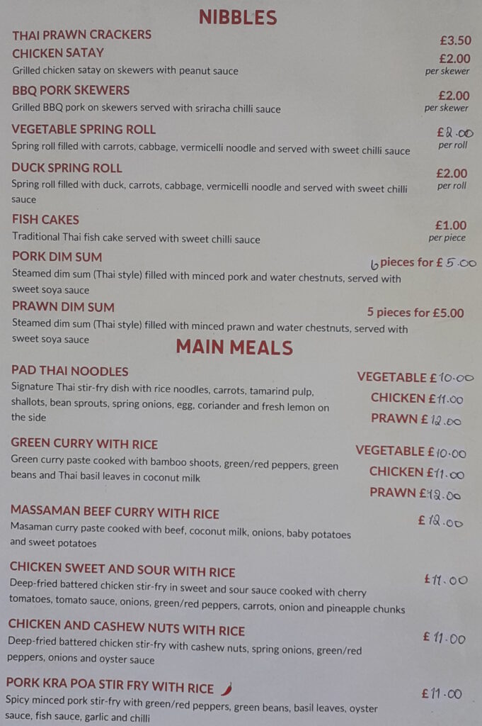 Photo of Thai Bite Nibbles and Mains menu £1 to £12
