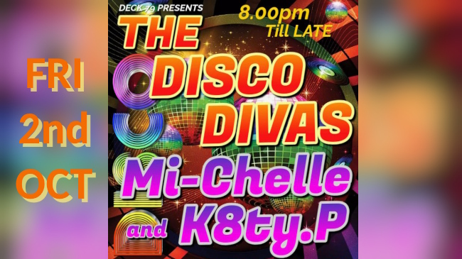 Poster promotion for Disco Divas Friday October 2nd 2026
