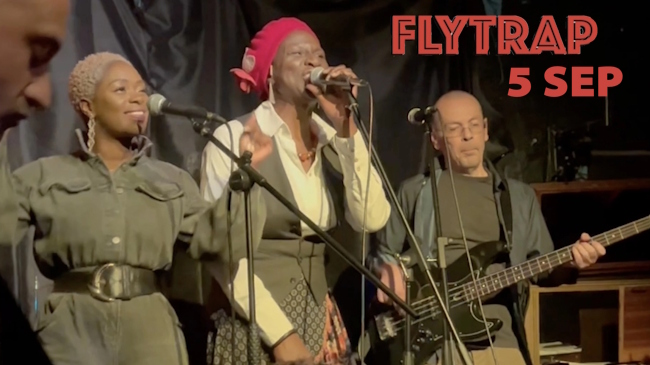 Flytrap singers and guitarist plus gig date of 5 September