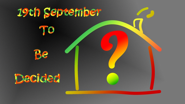 Graphic with multicoloured question mark and date 19th September