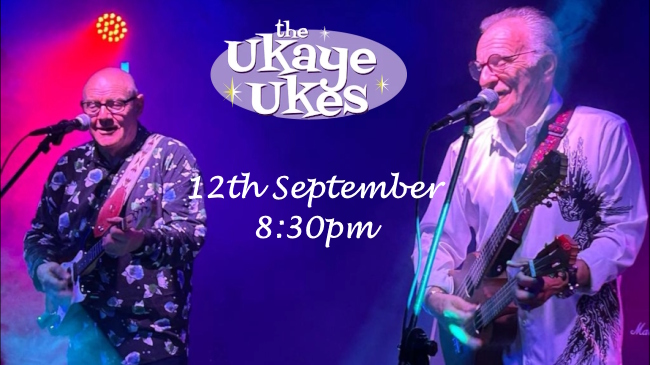 The two band members and the gig date 12 September